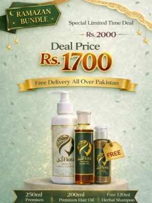 Gul Flora Herbals DEAL ( Herbal Shampoo 250ml+Hair Growth Oil 200ml+FREE Herbal Shampoo 120ml)